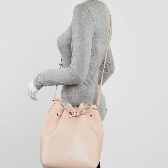 Mansur Gavriel Rosa Saffiano Leather Large Bucket Bag - Picture 2 of 9